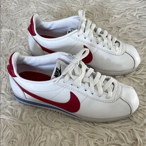 Nike Classic White and Red Cortez Sneakers